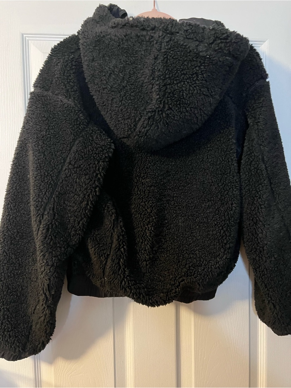 #579 Lululemon Reversible Fleece Jacket Black Size 4 Hooded Full Zip - Picture 7 of 8
